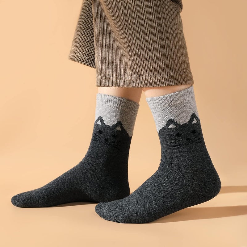 Pleneal Wool Socks for Women - Womens Wool Socks Winter Warm Cozy Knit Sock for Women Men - Image 5